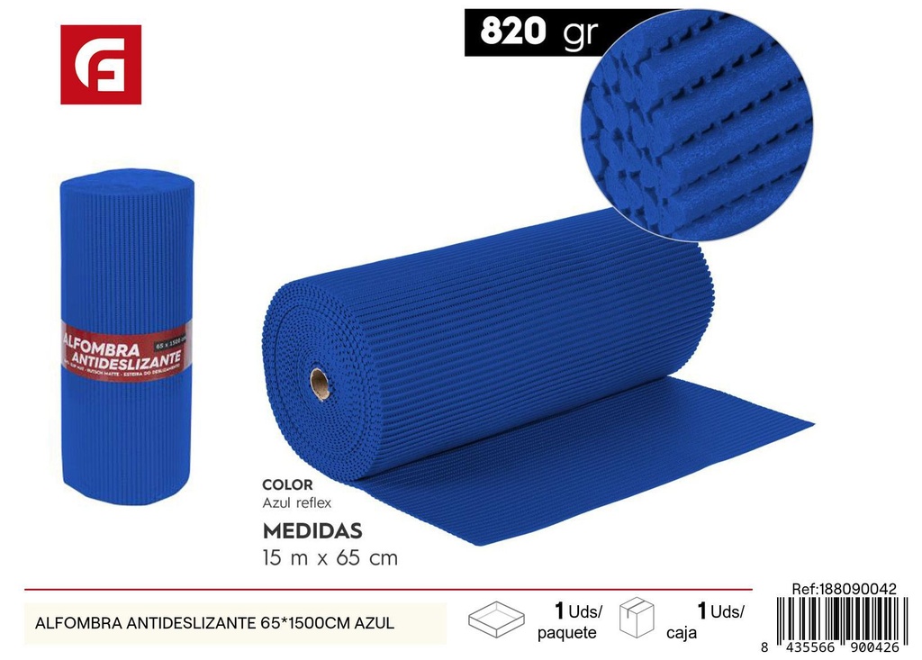Alfombra antideslizante 65*1500cm azul - Textiles para el hogar