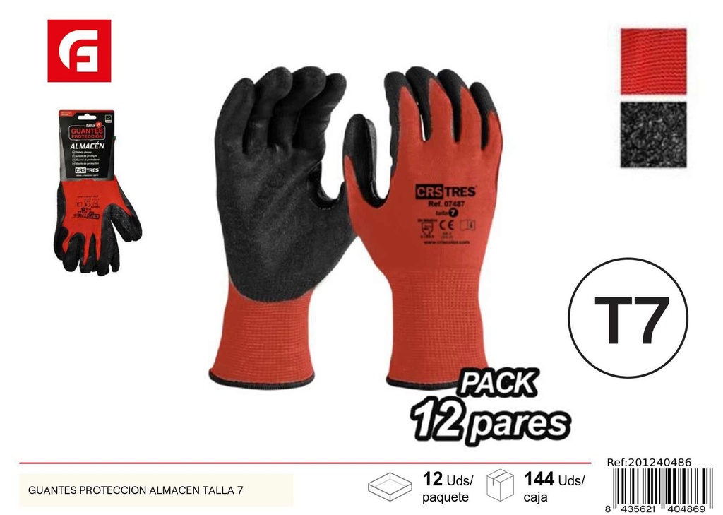 Guantes de protección talla 7 - Equipos de seguridad y trabajo 