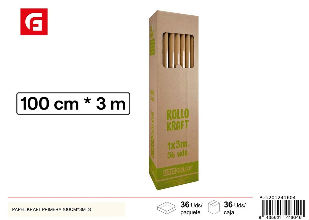 Papel kraft primera calidad 100cm x 3m - Material de regalo