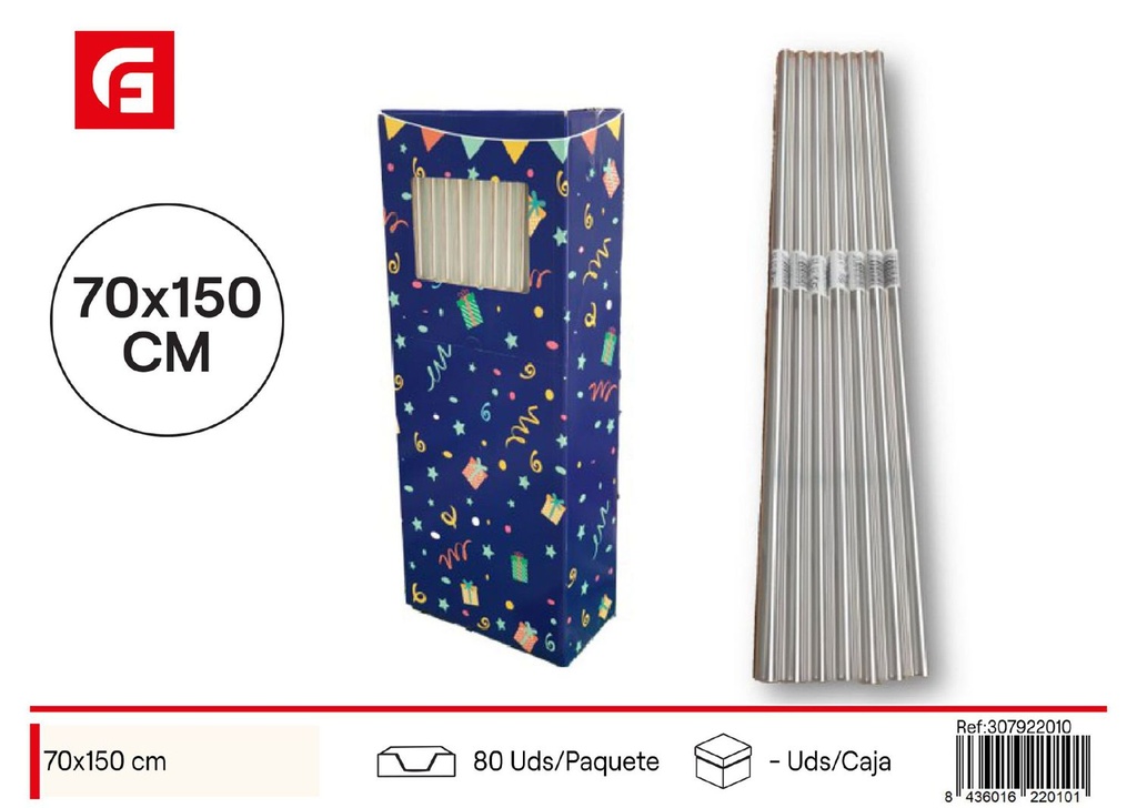 Papel celofán transparente liso 0.7x1.5 - Papel de regalo