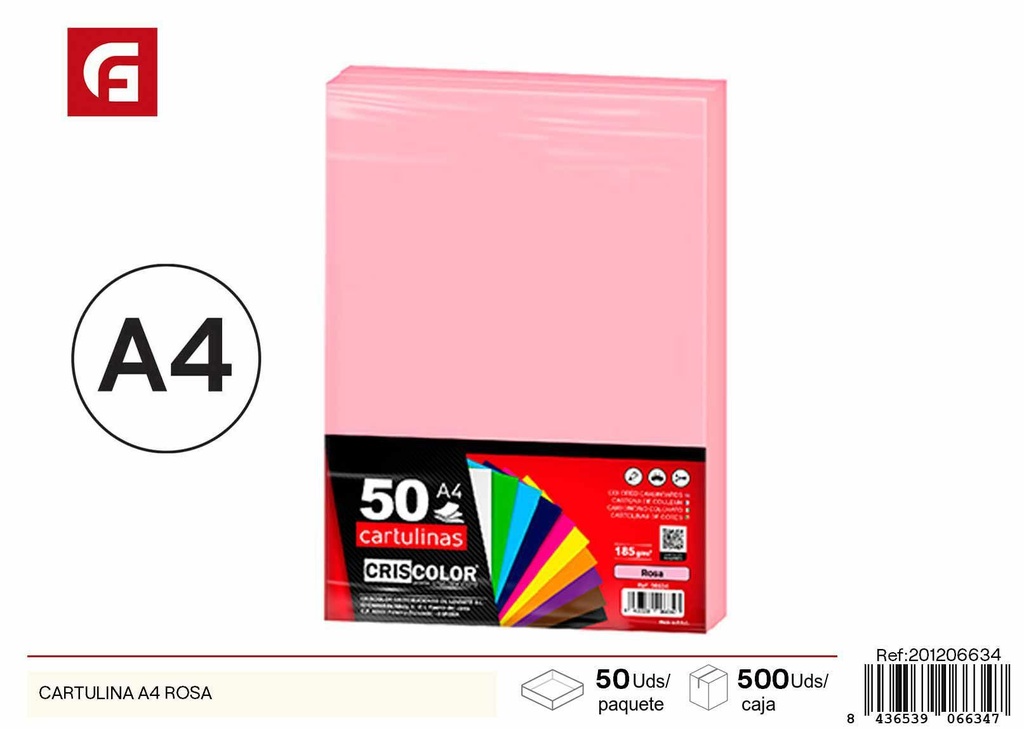 Cartulina A4 rosa - Papel para manualidades  