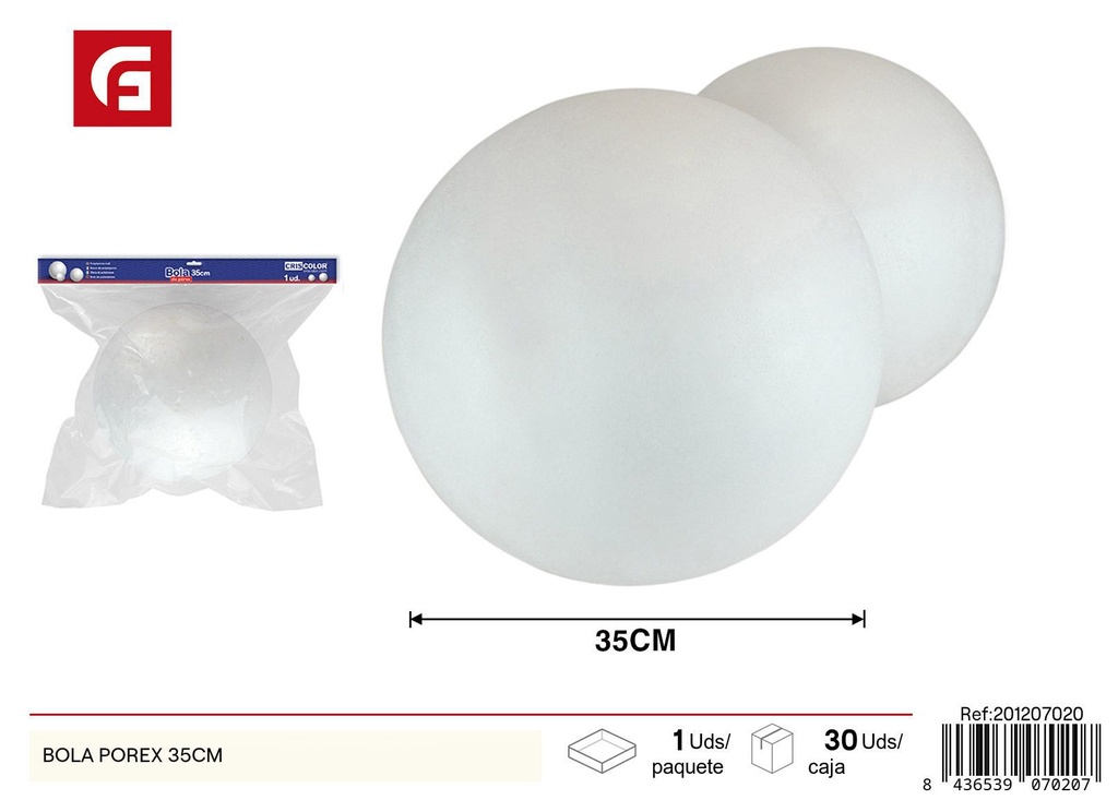 Bola de porex 35 cm - Material de manualidades y esferas decorativas