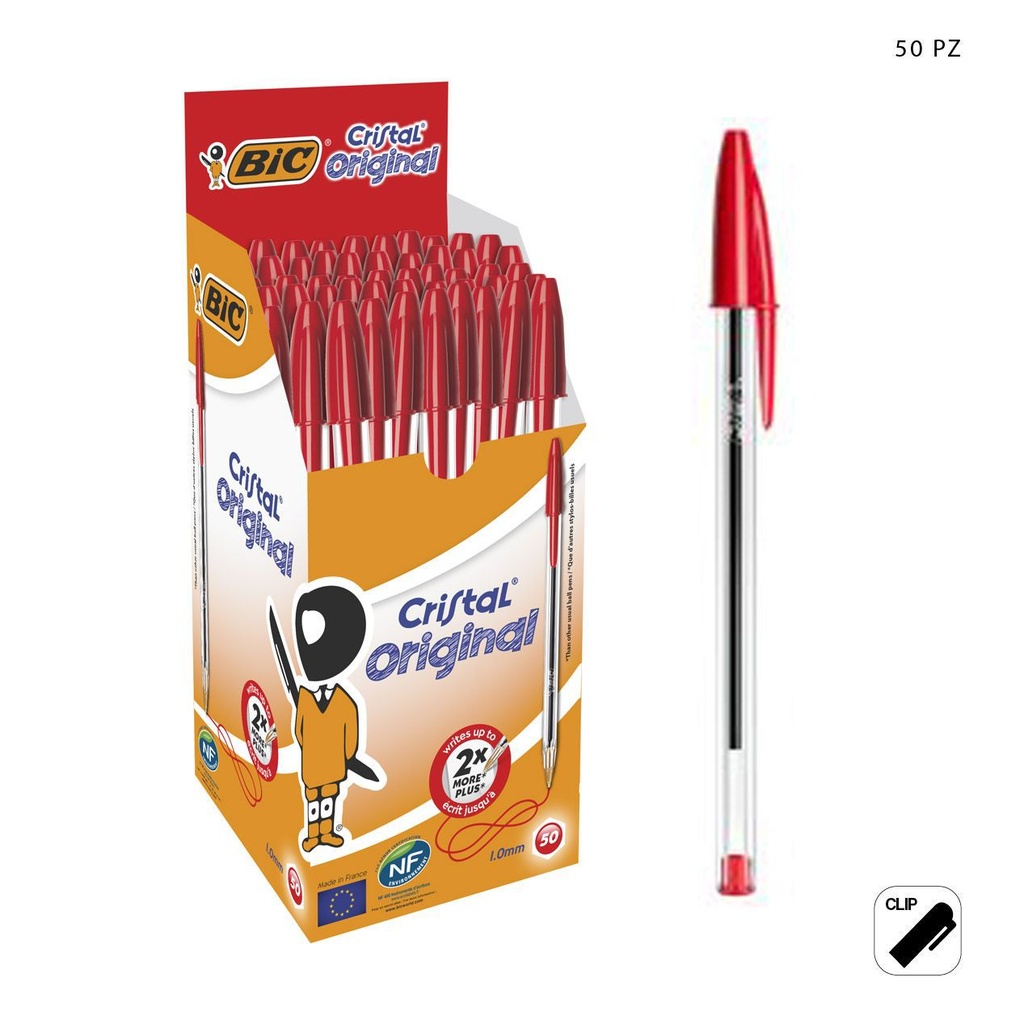 Bolígrafo BIC Original Rojo Caja de 50 unidades - Artículos de papelería y escritura