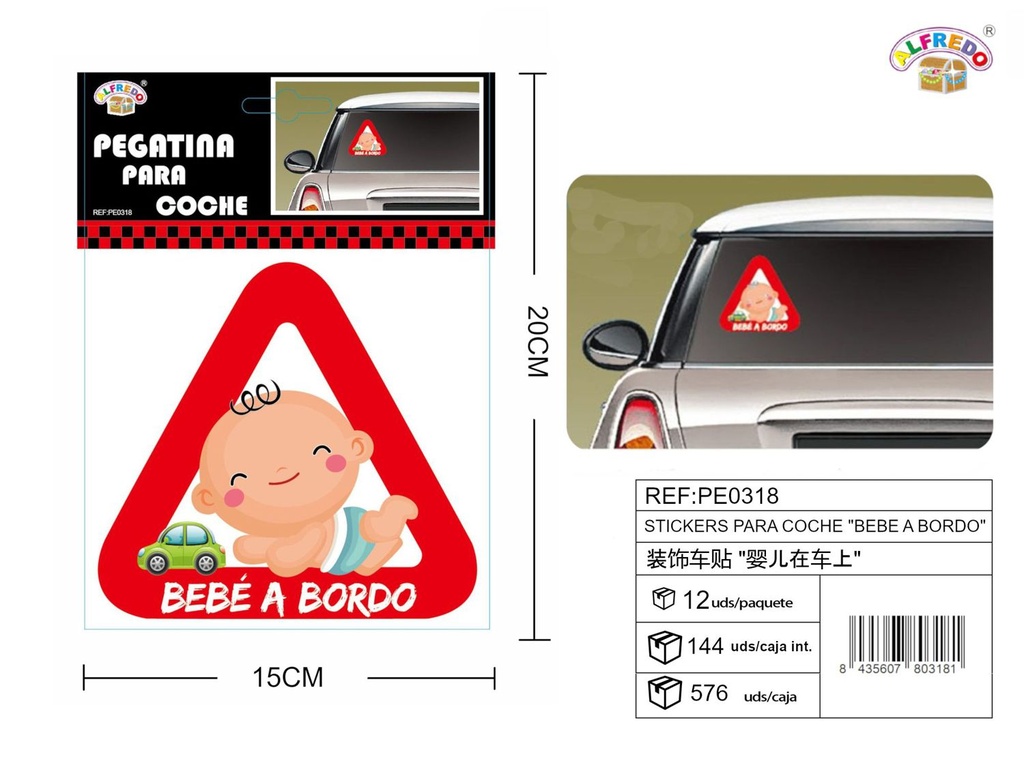 Stickers para coche "Bebé a bordo" - 15 x 20 cm
