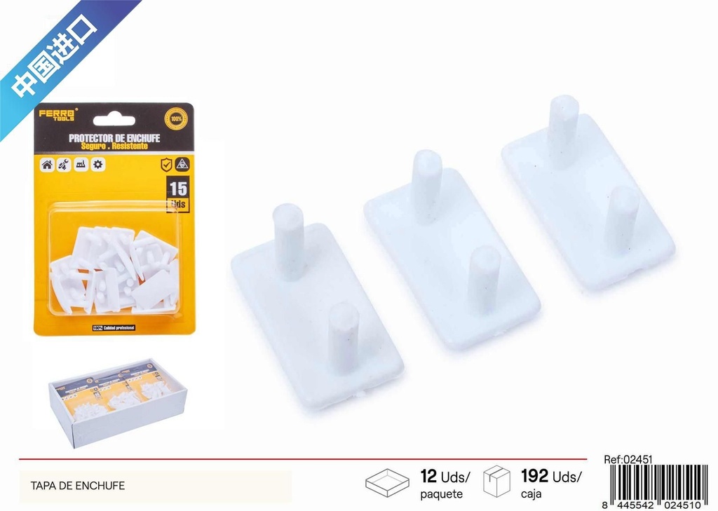 Tapa de enchufe (pack de 15) - Protecciones y accesorios de ferretería