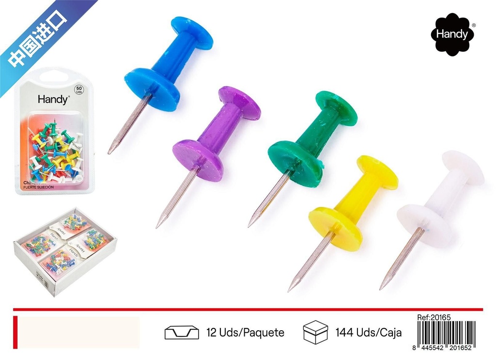 Chinchetas de plástico pequeñas - Material de oficina