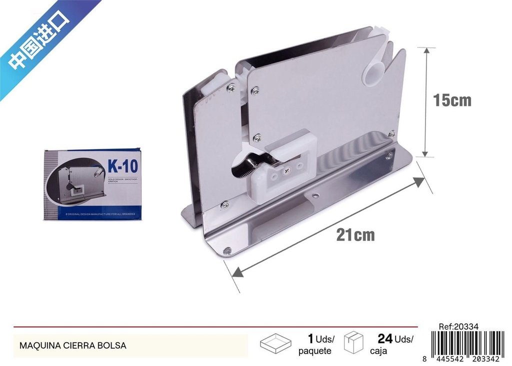 Máquina Cierra Bolsa de Acero Inoxidable