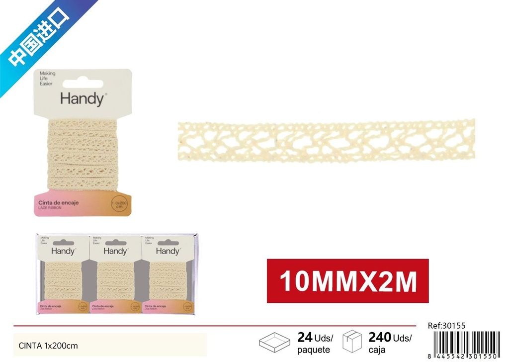 Puntilla de ganchillo 1cm x 2m - Costura y decoración