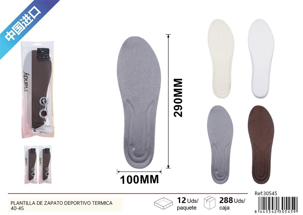 Plantilla térmica de zapato deportivo para hombre 40-45 - Accesorios de calzado