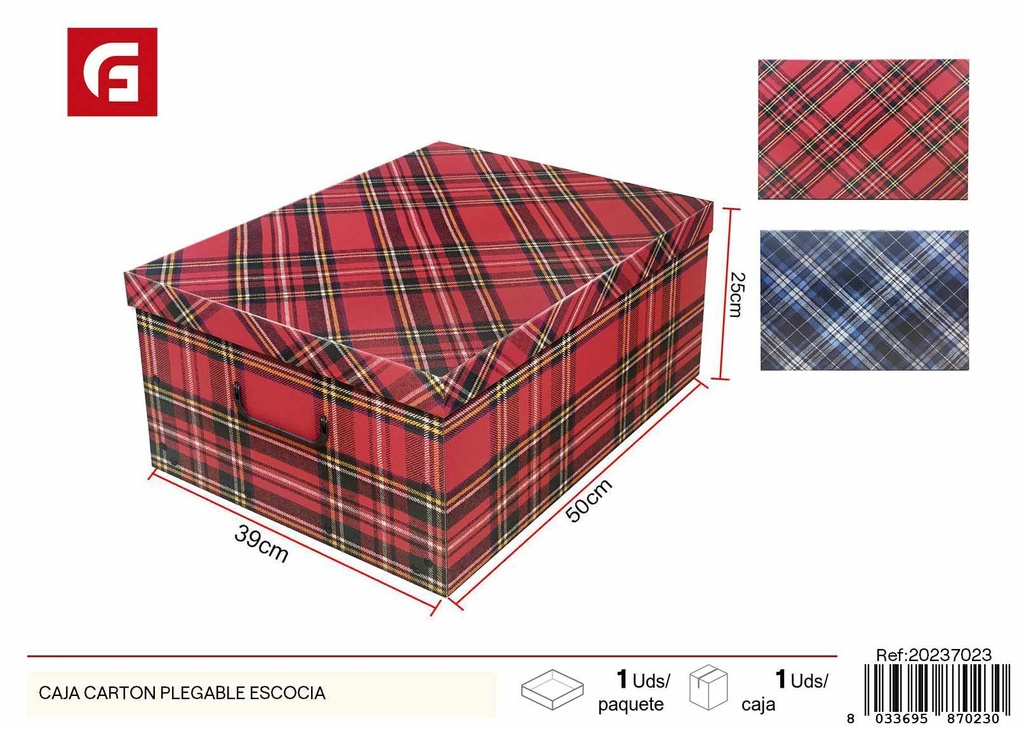 Caja de cartón plegable escocesa - Regalos y empaques