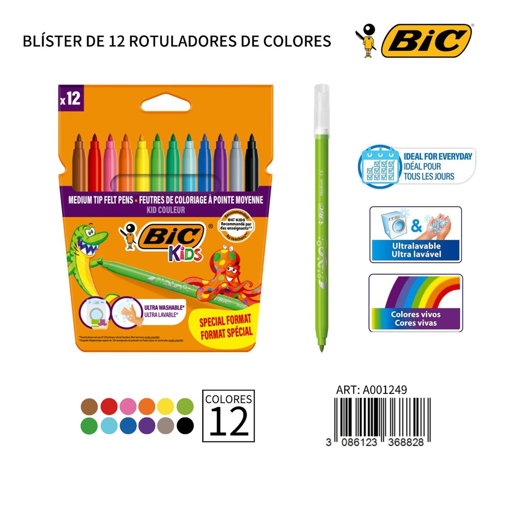 Rotulador de acuarela BIC 12 piezas - Material de oficina BIC