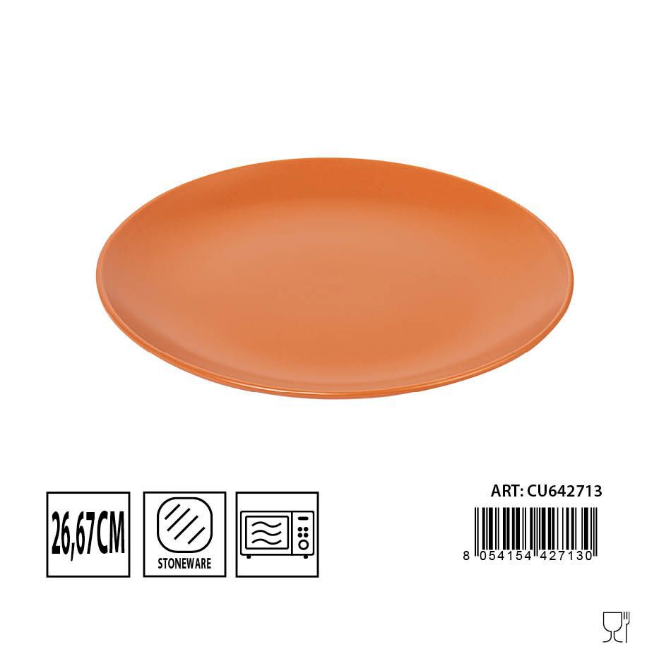 Plato plano color Caramelo Mate 26,67CM - Cocina   Vajilla