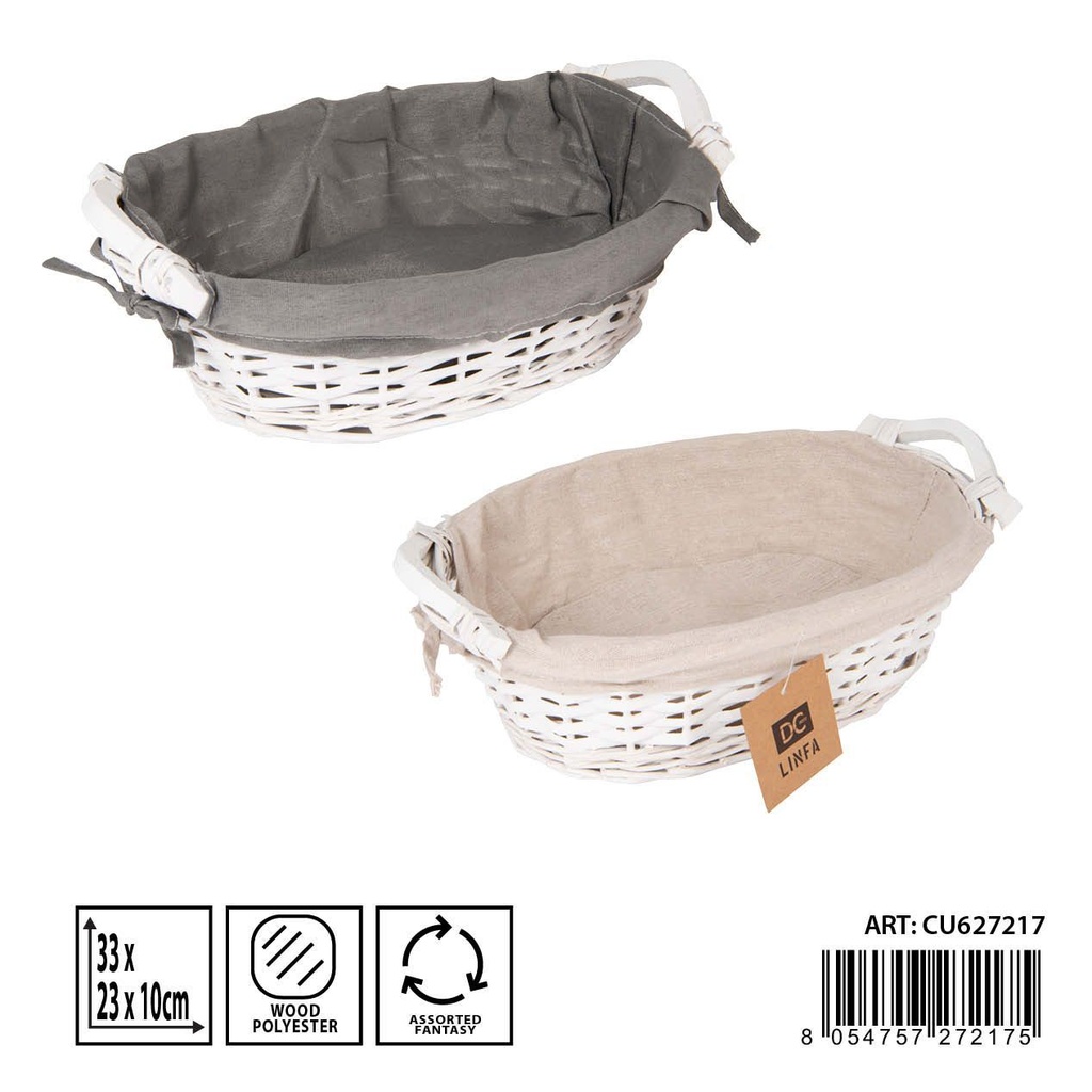 Cesta ovalada con orejas para alimentos 33x23x10cm - Accesorios de cocina