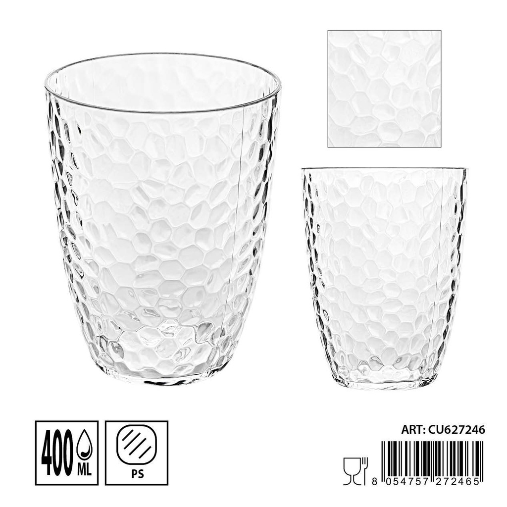 Vaso de plástico 8.5x11cm 400ml - Plásticos y utensilios de cocina