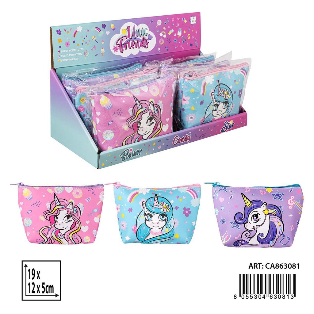 Bolso portatodo unicornio pequeño 19X15X5CM - Papelería