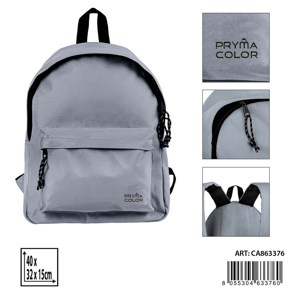 Mochila gris size grande 40x31x15 cm - Accesorios de papelería y mochilas