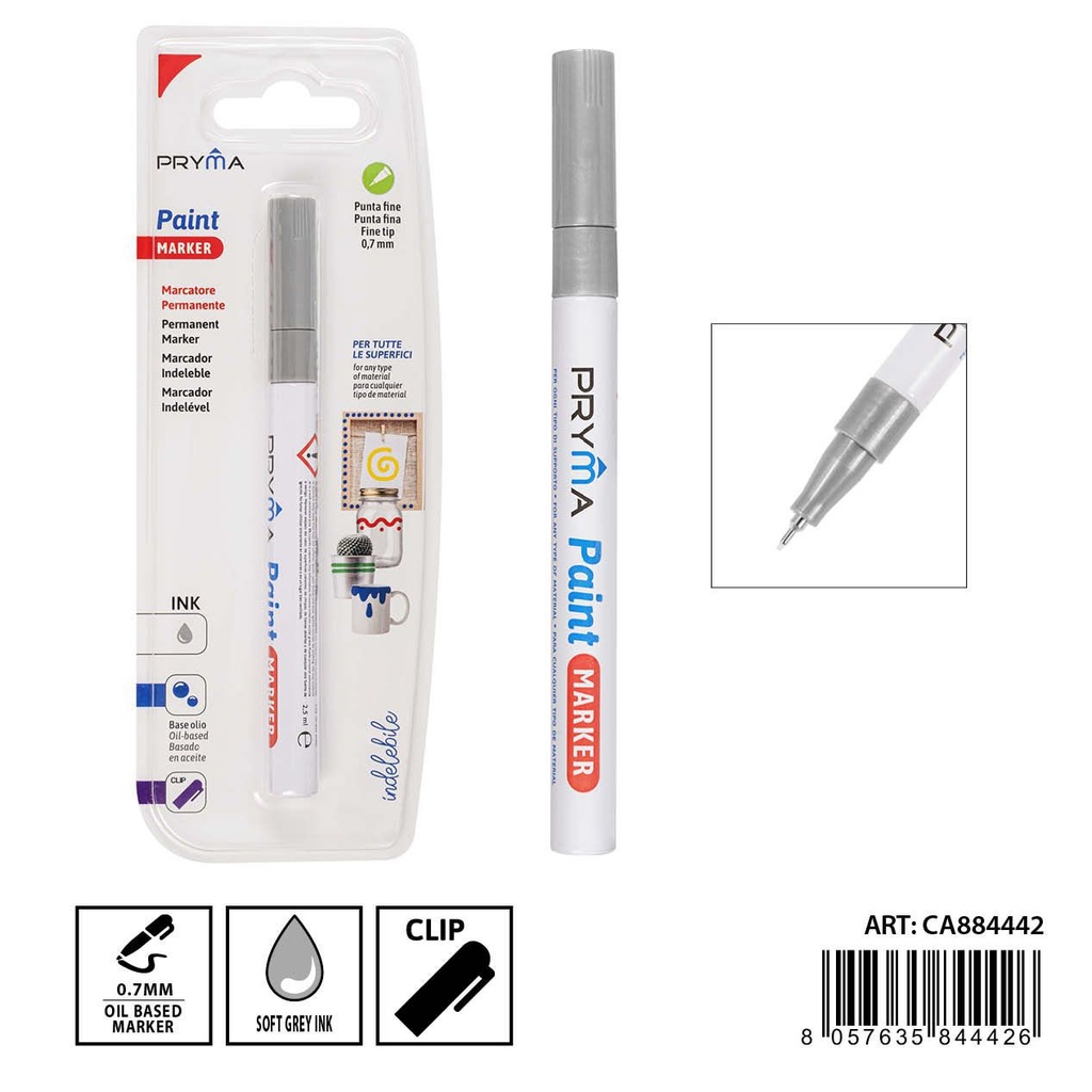 Marcador de pintura punta fina 0.7MM plata - Herramientas de escritura