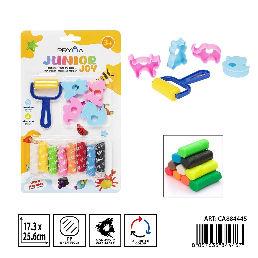 Plastilina 10 g 8 pz + molde 5 pz - Material de arte
