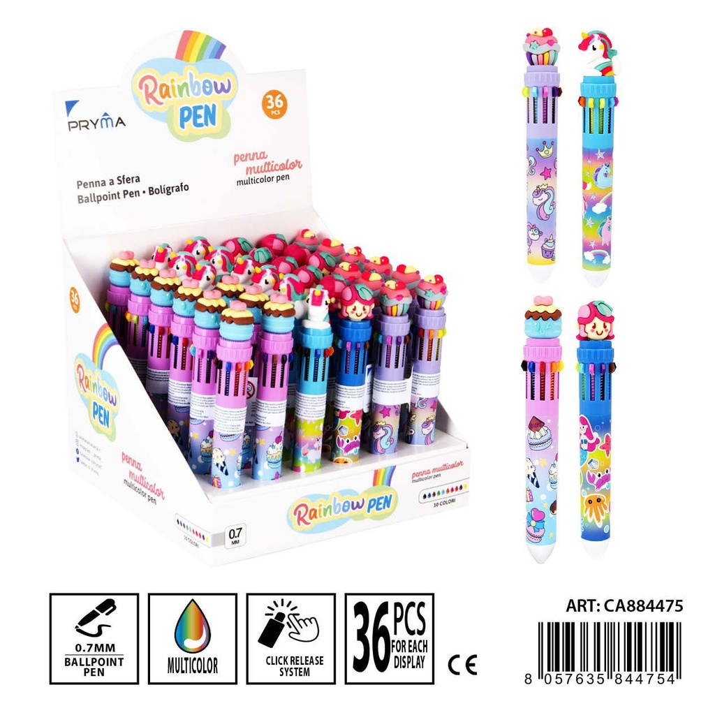 Bolígrafo multicolor 10 en 1 0.7 mm - Material de escritura