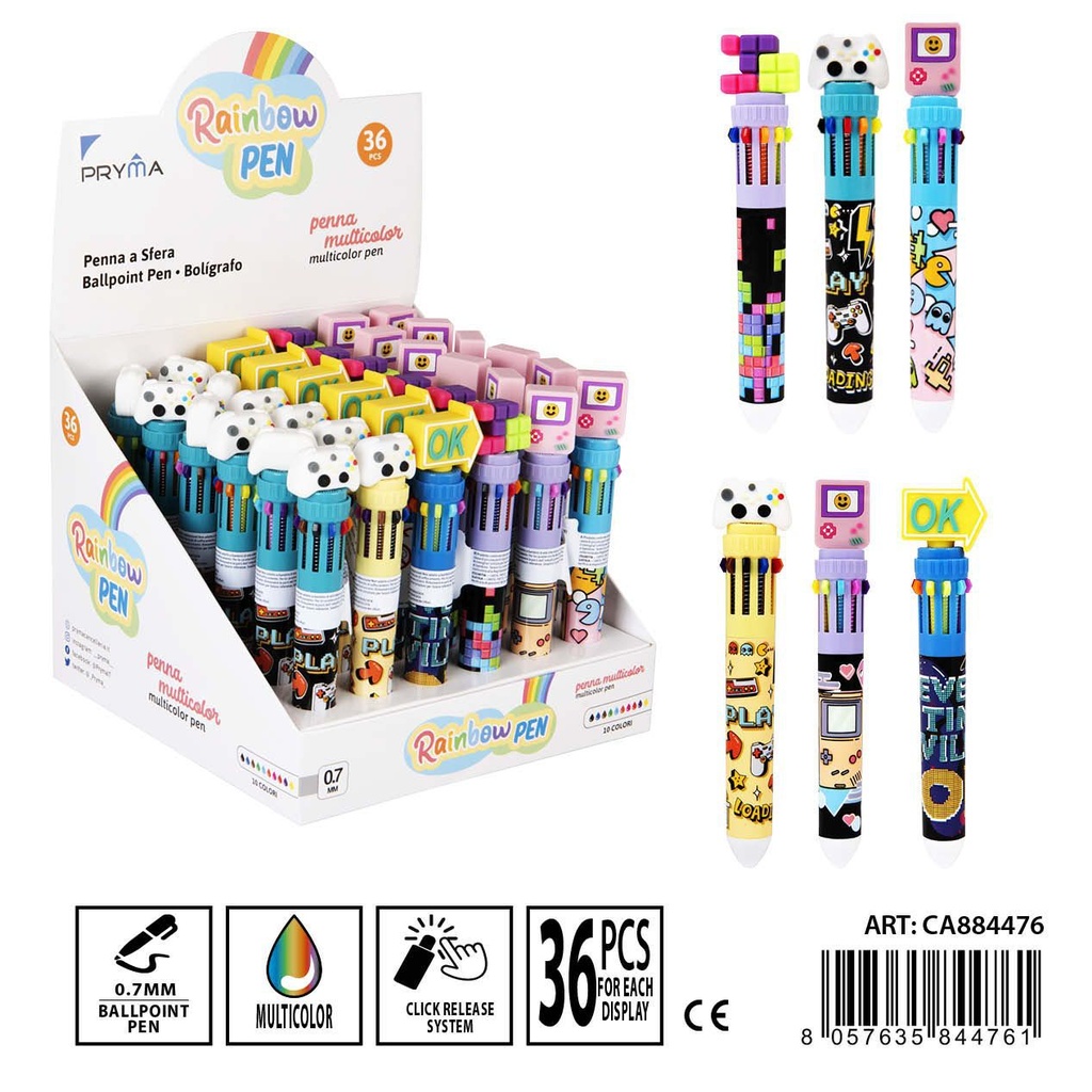 Bolígrafo multicolor 10 en 1 0.7 mm - Material de escritura