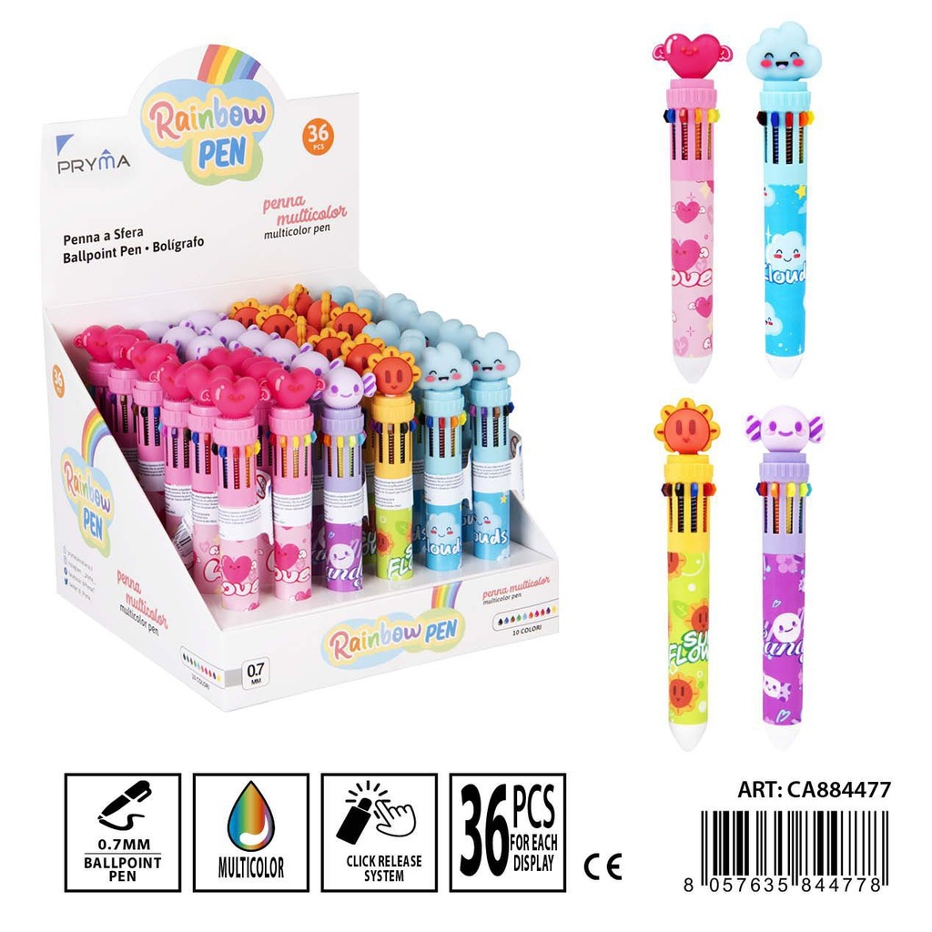 Bolígrafo multicolor 10 en 1 0.7 mm - Material de escritura