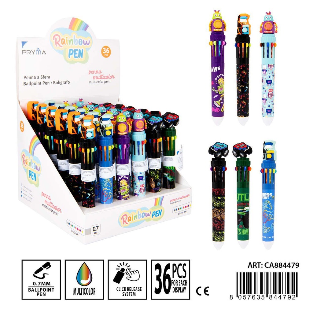 Bolígrafo multicolor 0.7MM (10 colores) - Artículos de escritura