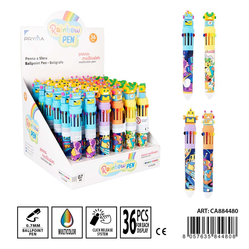 Bolígrafo multicolor 0.7MM (10 colores) - Artículos de escritura