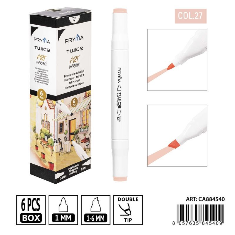 Rotulador de doble punta 2-5/3mm color 27 - Artículos de escritura