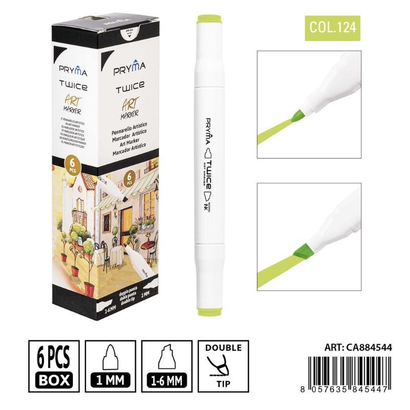 Rotulador de doble punta 2-5/3mm color 124 - Artículos de escritura