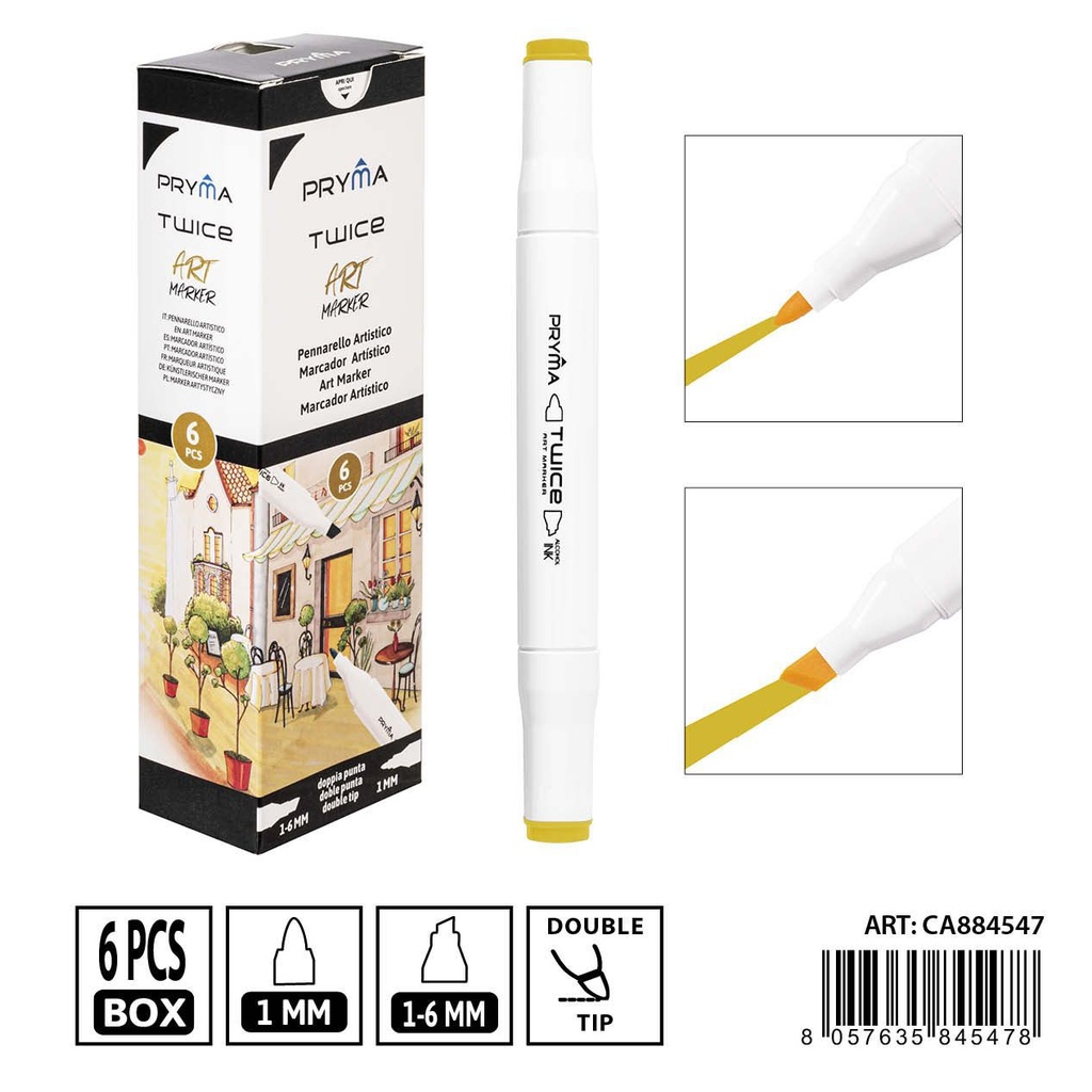 Rotulador de doble punta 2-5/3mm color 166 - Artículos de escritura