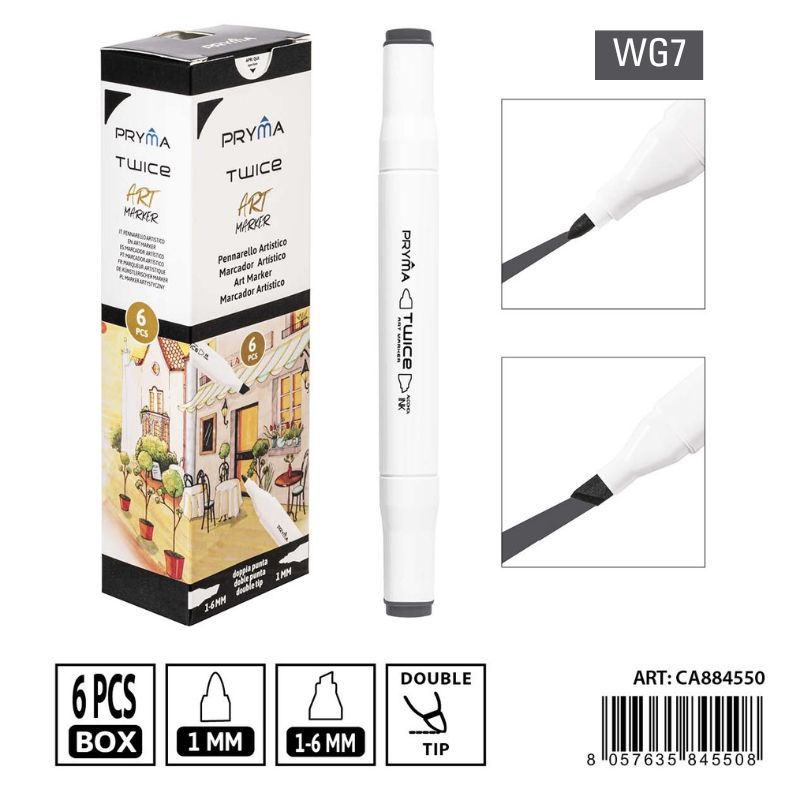 Rotulador de doble punta 2-5/3mm color WG7 - Artículos de escritura
