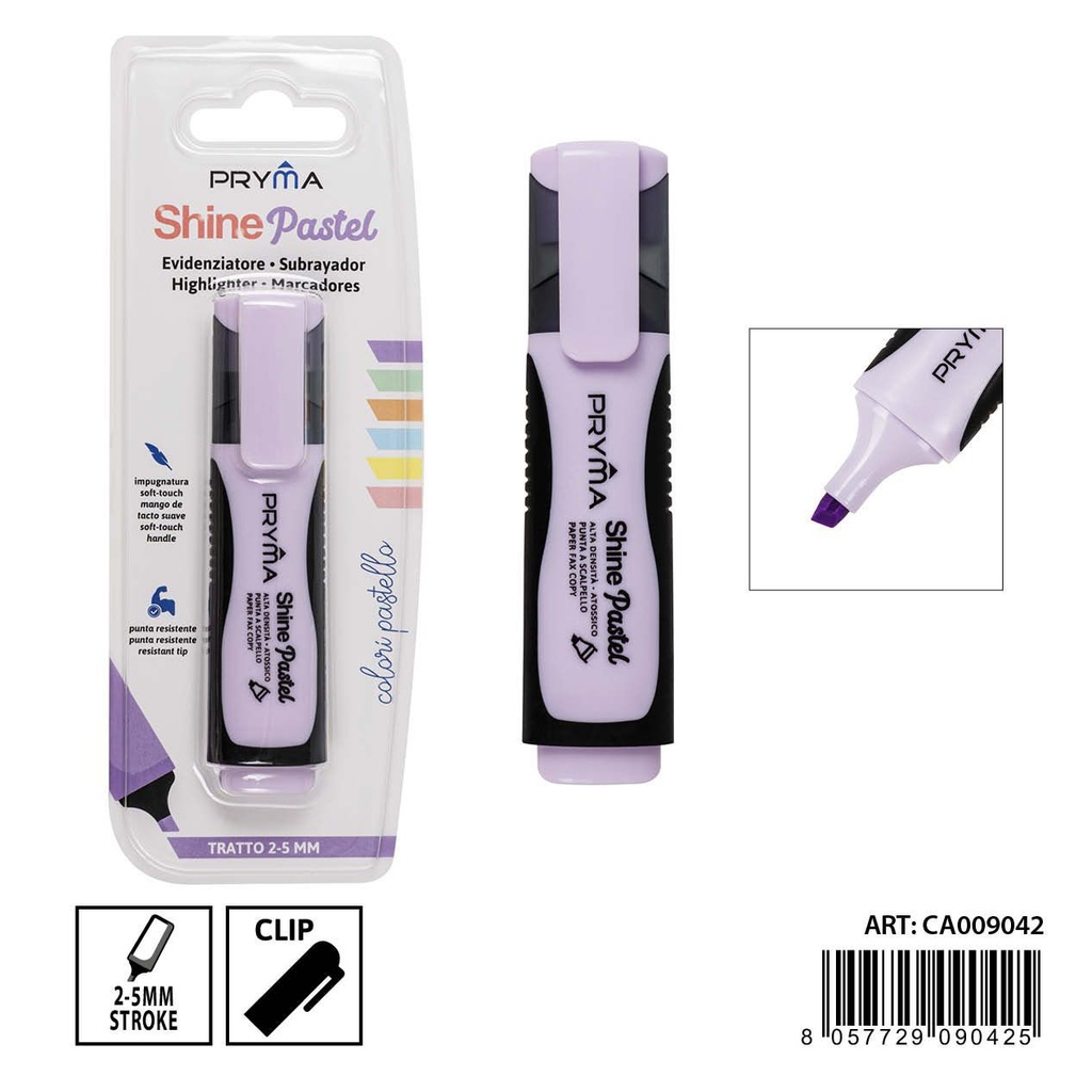 Subrayador macaron 2/5 mm violeta pastel - Utensilios de escritura
