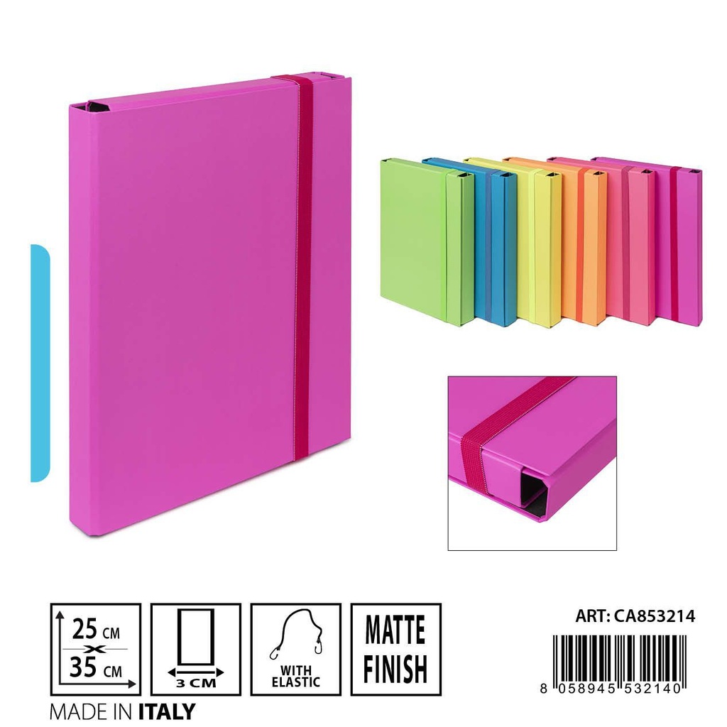 Carpeta goma plana D3 25x35 cm fluor - Carpetas y organizadores escolares