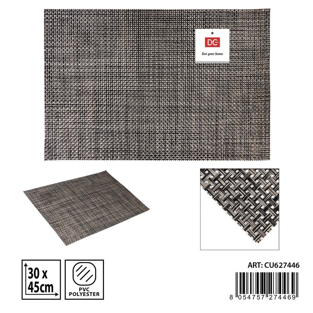 Salvamantel individual negro 30x45 cm - Accesorios de mesa