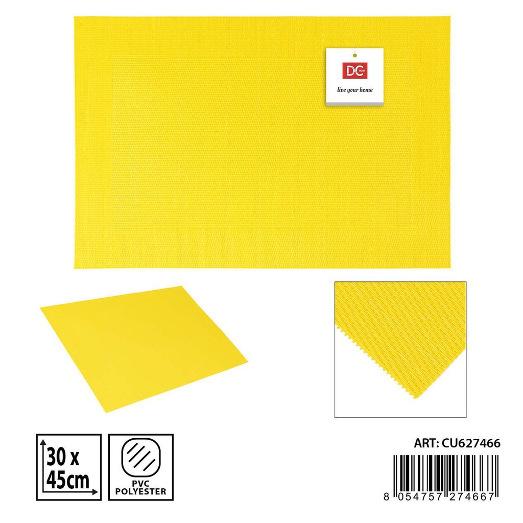 Salvamantel individual 30X45cm amarillo - Artículos de cocina y salvamanteles