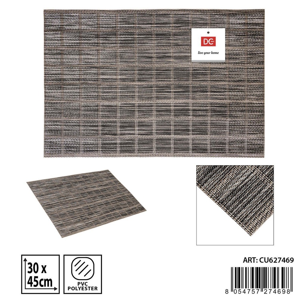 Salvamantel individual negro 30x45 cm - Accesorios de mesa