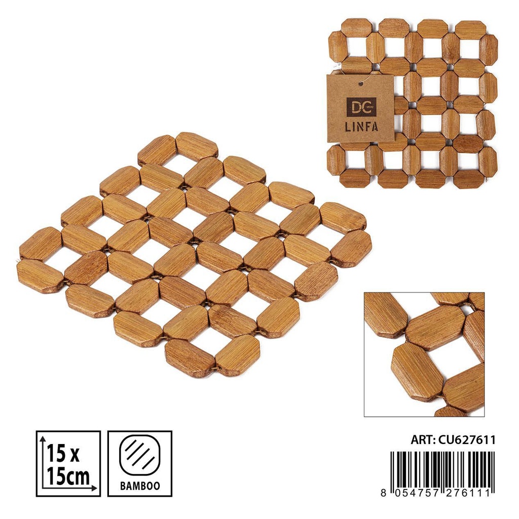 Salvamantel de bambú 15x15cm - Utensilios para cocina
