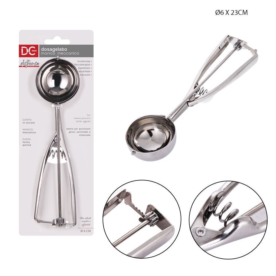 Cucharón para helado de acero 6x23 cm - Utensilios de cocina