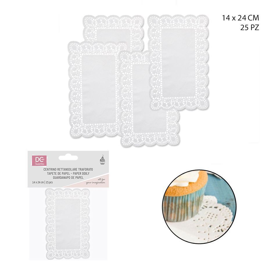 Blonda de papel blanco 14x24cm 25pz - Artículos de horneado