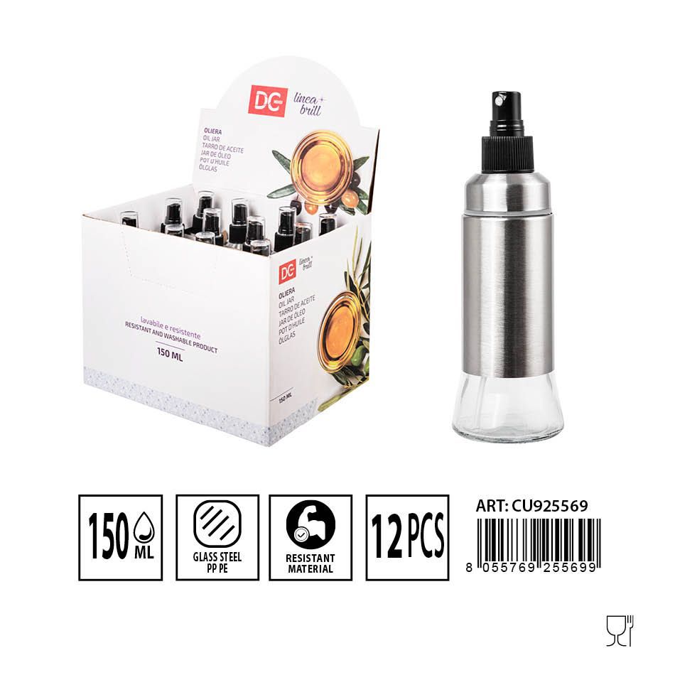 Pulverizador de metal para aceite 150 ml - Cristalería
