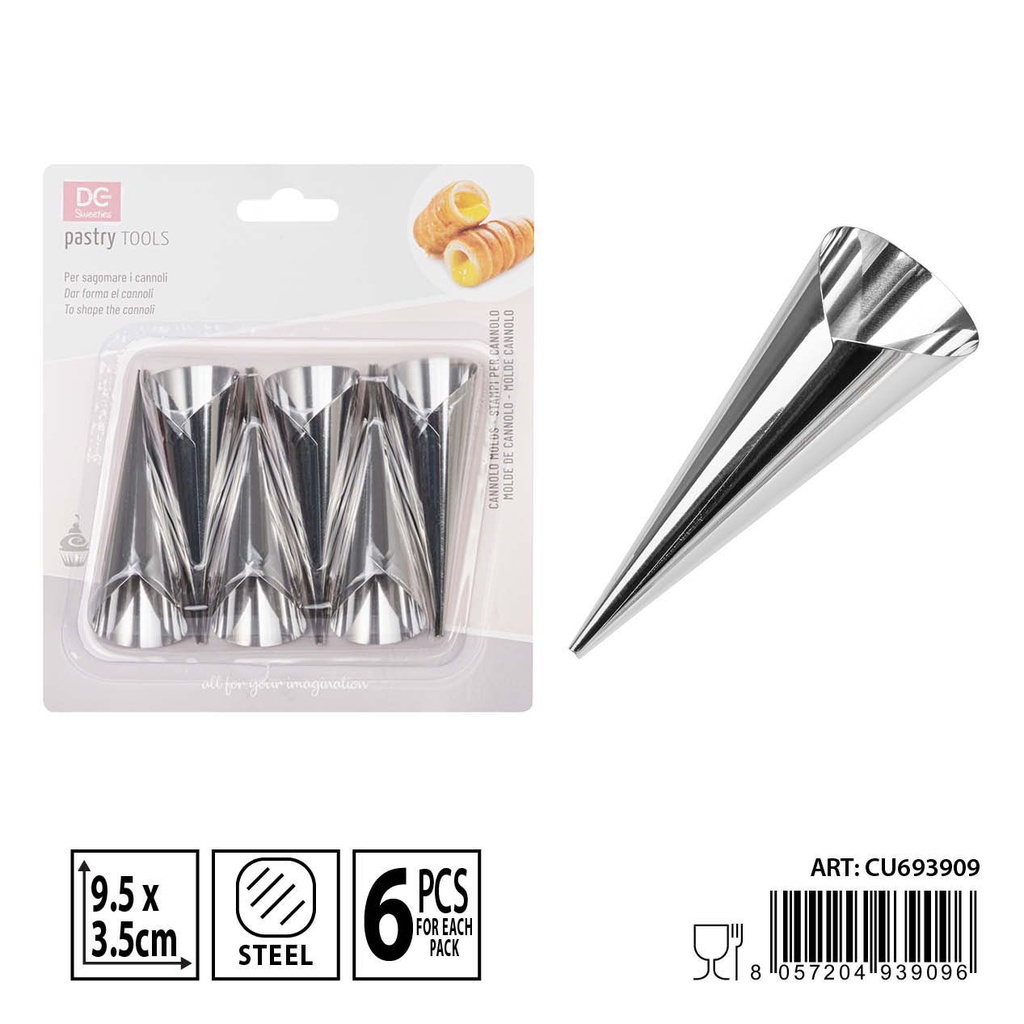 Molde de cono 9.5x3.5 cm 6 piezas - Utensilios de repostería