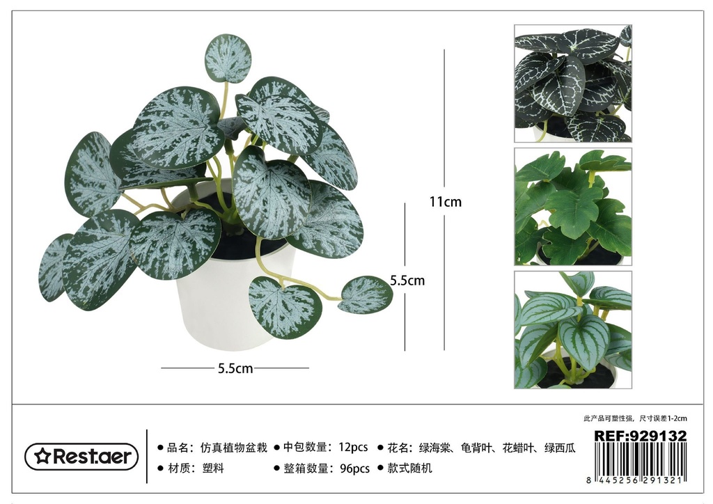 Planta de hojas en maceta 11 cm - Flores artificiales y decoración