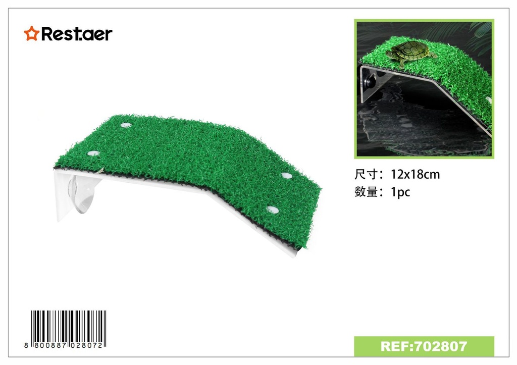 Plataforma para tortugas acuáticas 12x18cm para acuaterrarios