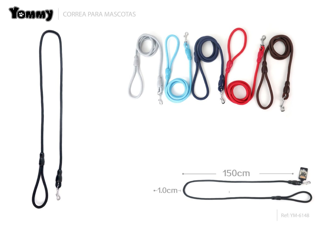 Correa redonda 1.0*150 cm para mascotas - Accesorios para mascotas 