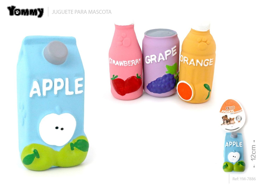Juguete de látex para mascotas con forma de botella 12cm - Juguete de perro