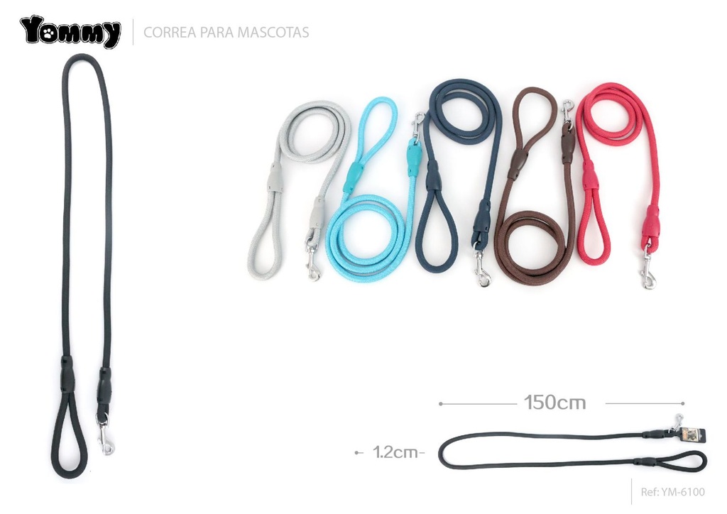 Correa para mascotas 1.2x150 cm - Accesorios para mascotas