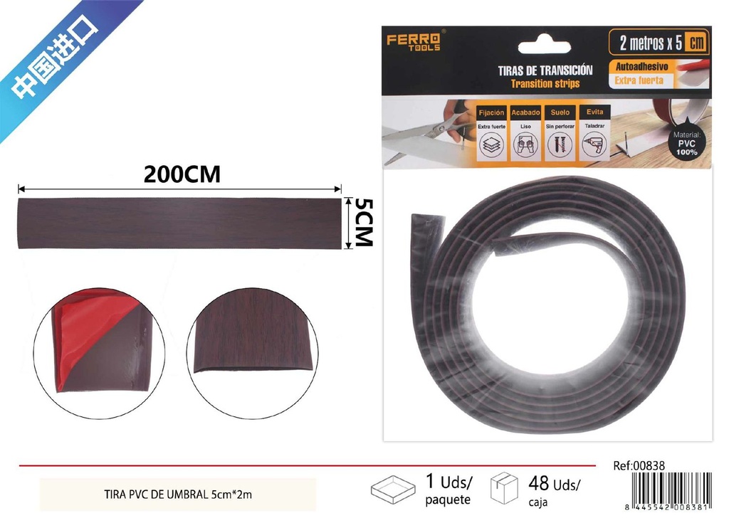 Tira de pvc de umbral 5cm*2m - Accesorios de pvc