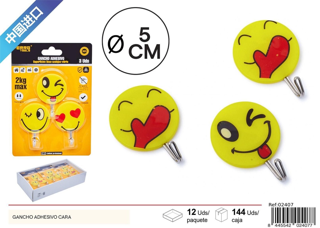 Gancho adhesivo con cara - Accesorios de ferretería