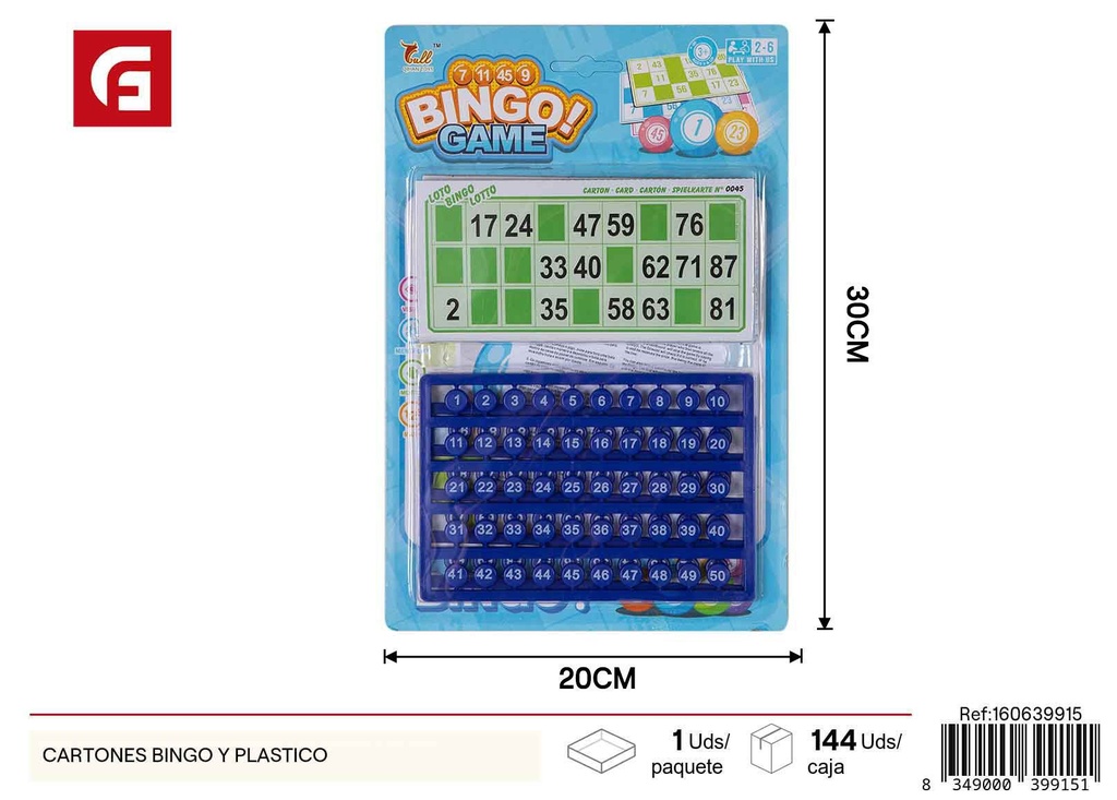 Carnets de bingo y plástico - Material de juegos