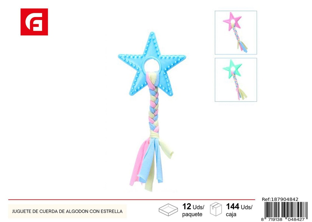 Juguete de cuerda de algodón con estrella - Accesorios para perros